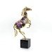 Alloy & Fluorite Horse with Marble Base, Blue - A22909