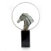 Resin Horse with Metal Circle & Marble Base, Large - A22912L