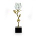 Glass & Alloy Flower with Crystal Base, Large - A24029L