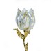 Glass & Alloy Flower with Crystal Base, Large - A24029L