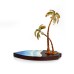 Enamel Palm Trees with Wood Base - A24054