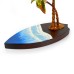 Enamel Palm Trees with Wood Base - A24054