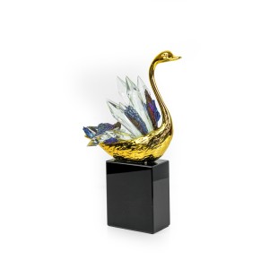 Alloy & Crystal Swan With Crystal Base, Large - A24055L