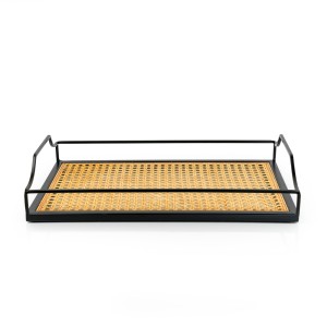 Rattan & Metal Tray - A24062