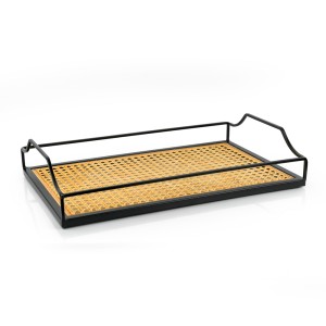 Rattan & Metal Tray - A24062