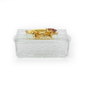 Glass & Alloy Tissue Box, Large - A24133L