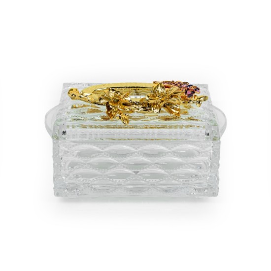  Glass & Alloy Tissue Box, Small - A24133S