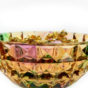 Glass & Alloy Bowl, Purple - A24207