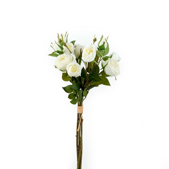 Rose, 8 Flowers, White - CH1187-W