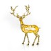 Alloy & Coloured Glaze Standing Deer, Yellow - A24217