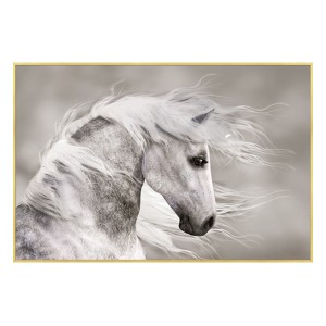 Tempered Glass White Horse Wall Art - W19101013