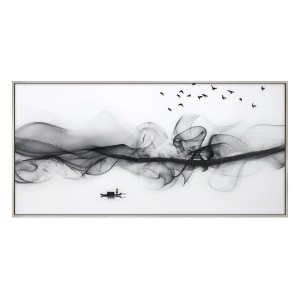 Tempered Glass Landscape Wall Art w/ Crystals - W19101014