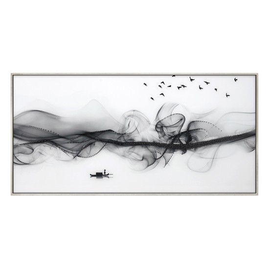 Tempered Glass Landscape Wall Art w/ Crystals - W19101014