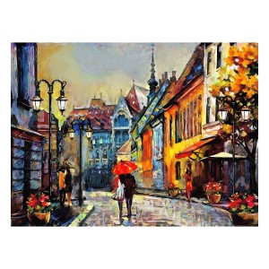 Canvas Hand-Painted Street Wall Art - W19111002