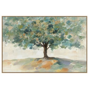 PS Framed Canvas Wall Art w/ Tree - W20017