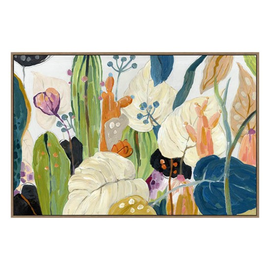 PS Framed Canvas Wall Art w/ Botanical Image - W20038