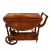 Solid Rosewood Drop Leaf Tea Trolley / Serving Cart Natural Finish LK93-000455C3