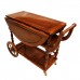 Solid Rosewood Drop Leaf Tea Trolley / Serving Cart Natural Finish LK93-000455C3