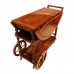 Solid Rosewood Drop Leaf Tea Trolley / Serving Cart Natural Finish LK93-000455C3