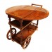 Solid Rosewood Drop Leaf Tea Trolley / Serving Cart Natural Finish LK93-000455C3