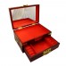 Oriental Rosewood jewelry Box with Mirror Top and Drawers for Jewels 