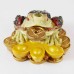 Multicolored Handmade Money Frog Sitting On Treasure And Ingots YJLB-MFG/S01