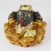 Multicolored Handmade Money Frog Sitting On Treasure And Ingots YJLB-MFG/S01