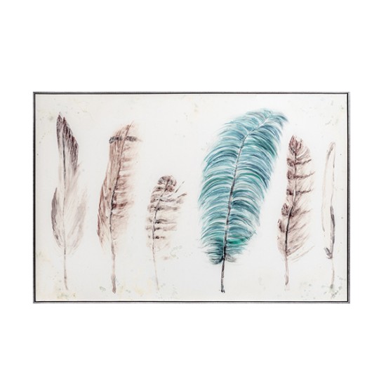 Canvas Hand-Painted Feather Wall Art - CH0702