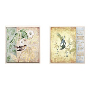 Canvas Hand-Painted Bird Wall Art, Set of 2 - HE2990A