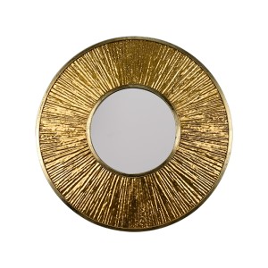 Metal Round Wall Mirror, Gold - M16047