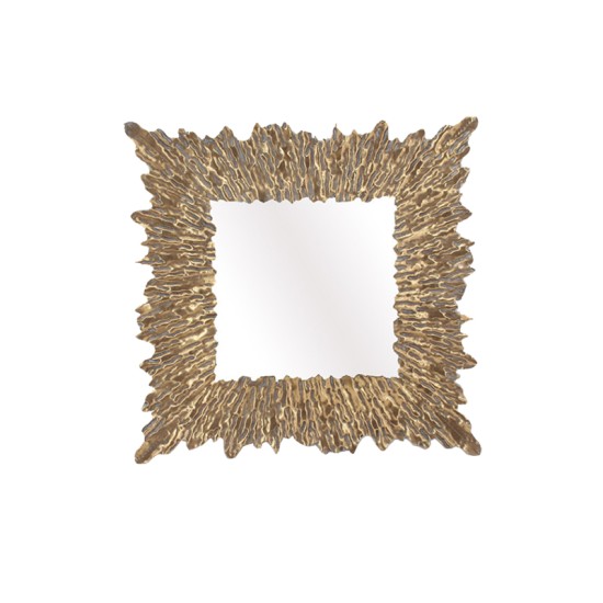 Metal Square Vintage Wall Mirror, Gold - M24175